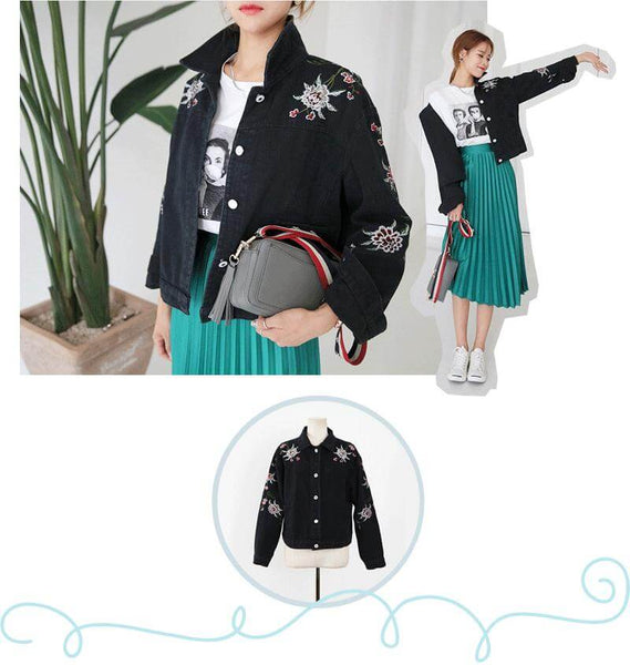 Denim On #18 - Flower Embroidery Denim Jacket